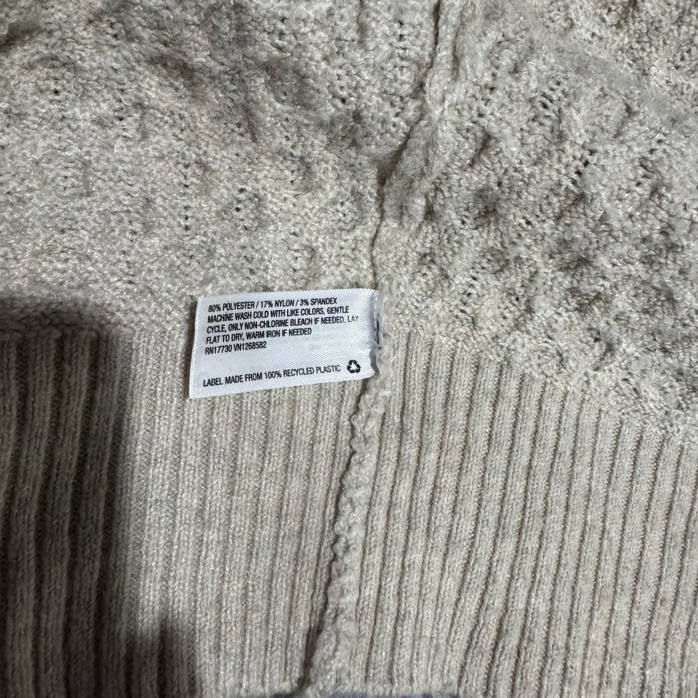 Universal Thread Womens S Cable Knit Cardigan Sweater Open Long Sleeve Beige - Picture 10 of 10
